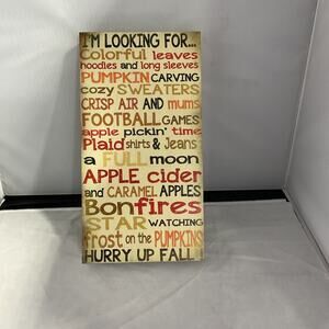 Wooden “Hurry Up Fall” Sign- Rustic Autumn Seasonal Home Decoration